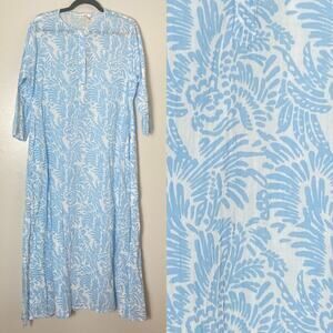 NWT ROLLER RABBIT DRESS BLUE COTTON WESTERN COTTAGECORE BOHO COQUETTE LONGLINE